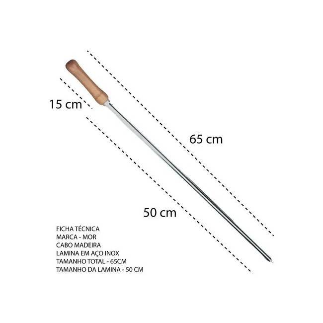 Espeto Duplo Para Carne De Churrasco 65 Cm