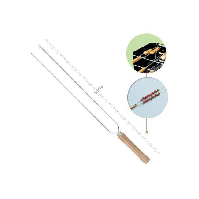 Espeto Para Churrasco Duplo 55Cm-Mor