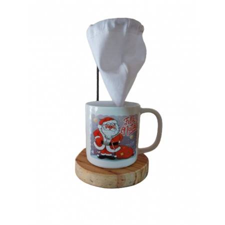 Suporte para café + caneca Papai Noel