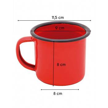 Caneca esmaltada nº 8 vermelha - 360 ML