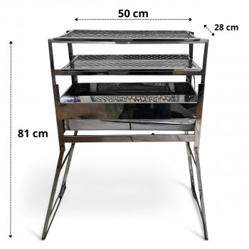 Churrasqueira dobrável em aço inox