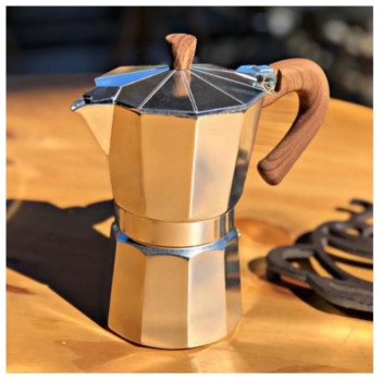 Cafeteira italiana 6 café com cabo de bambu