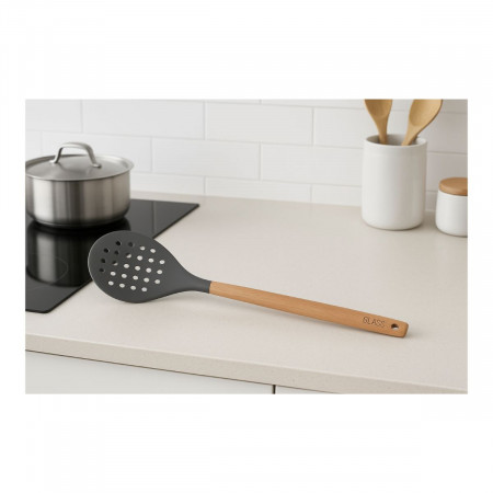 Escumadeira bambu e silicone 31 cm