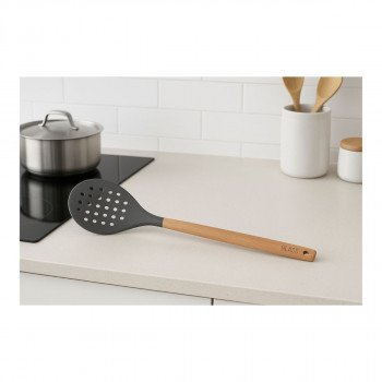 Escumadeira bambu e silicone 31 cm