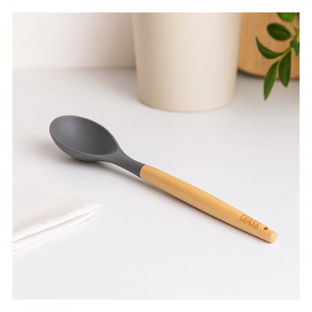 Colher de silicone bambu 32 cm