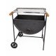 Churrasqueira Meio Tambor com Pé Fixo, Rodinhas e Grelha Inox