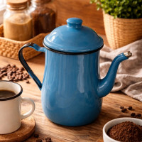 Bule Esmaltado 1,25L Indução | Não Enferruja, Ideal para Café e Chá – Com Tampa