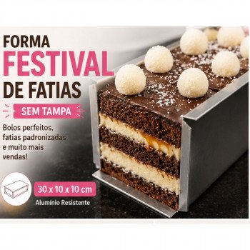 Festival de fatias sem tampa alumínio 30cmx10cmx10cm