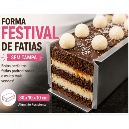 Festival de fatias sem tampa alumínio 30cmx10cmx10cm