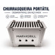 Churrasqueira Portátil Desmontável em Aço Inox com Sacola para Transporte