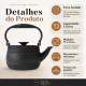 Chaleira artesanal de ferro fundido - 13,5x14cm 2L