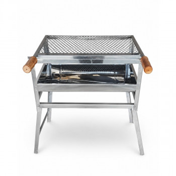 Churrasqueira em Aço Inox 002 com Pés Dobráveis – 55 x 33 x 70 cm