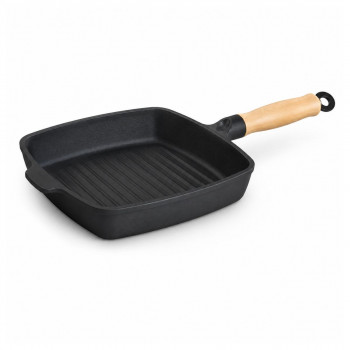 Frigideira Grill Quadrada com Cabo de Madeira 23,5 cm – 2 Litros