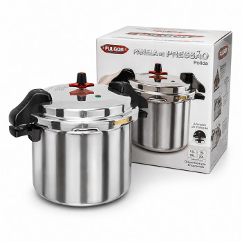 Panela de Pressão Industrial Fulgor 12L, 15L e 20L em Alumínio Polido – Sob Encomenda