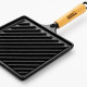 Bifeteira Grill Quadrada de Ferro Fundido Panela Mineira 22 x 22 cm