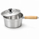 Panela de Alumínio Fundido com Cabo de Madeira e Tampa Leve – 16, 18, 20, 22 e 24 cm