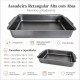 Assadeira Retangular Alta com Abas em Alumínio Antiaderente Cinza – Nº 01, 02, 03 e 04