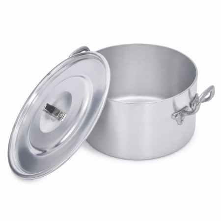 Caçarola Linha Hotel em Alumínio Polido com Tampa – 26 a 40 cm | 6,8 a 23,5 Litros