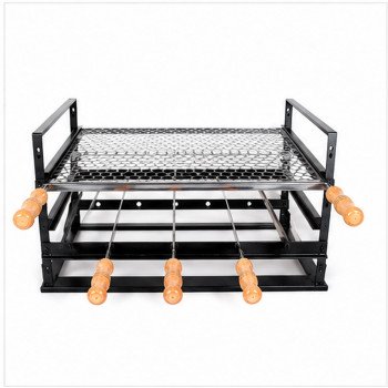Grill para Churrasqueira de Alvenaria Desmontável com Grelha e Espetos – 48 a 90 cm