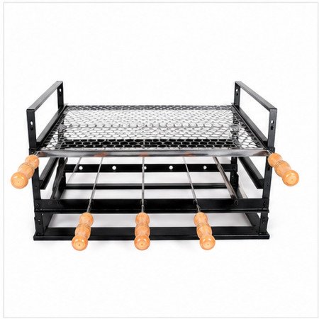 Grill para Churrasqueira de Alvenaria Desmontável com Grelha e Espetos – 48 a 90 cm