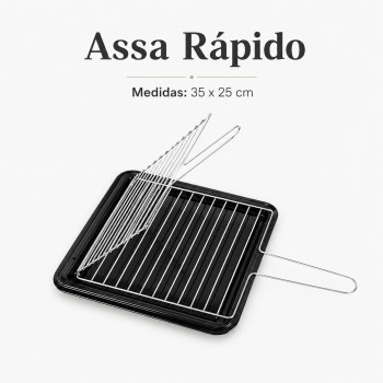 Assa Rápido 35 x 25 cm com Bandeja e Grelha para Assados