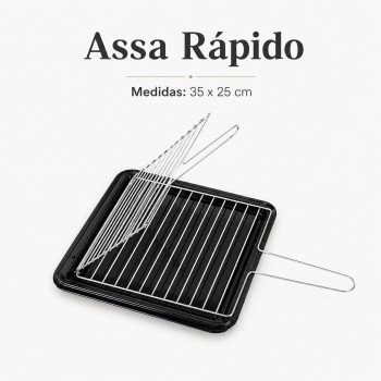 Assa Rápido 35 x 25 cm com Bandeja e Grelha para Assados