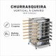 Churrasqueira Vertical a Carvão Sem Fumaça com 12 Espetos – 51 x 43 cm | Sob Encomenda