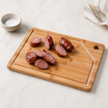 Tábua de Bambu Mor para Churrasco e Cozinha – 35 x 25 x 1,5 cm