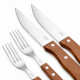Conjunto para Churrasco Mor Garfo e Faca 12 Peças com Cabo de Madeira