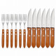 Conjunto para Churrasco Mor Garfo e Faca 12 Peças com Cabo de Madeira
