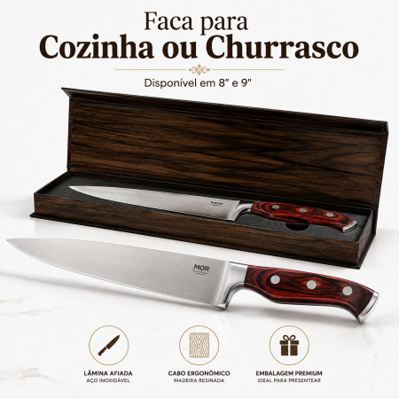 Faca para cozinha ou churrasco 8" Steel