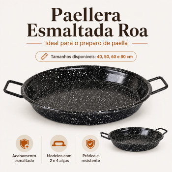 Paellera Esmaltada Roa 40, 50, 60 e 80 cm para Paella
