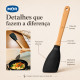 Espátula de Silicone com Cabo de Bambu 28 cm Preta MOR