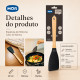 Espátula de Silicone com Cabo de Bambu 28 cm Preta MOR