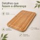 Tábua de Bambu 50 x 30 cm com Canaleta para Corte e Servir
