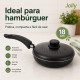 Frigideira Antiaderente para Hambúrguer com Tampa Furada Jolly 18 cm