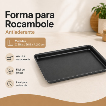 Forma para Rocambole Antiaderente 38 x 26,5 x 2 cm