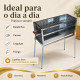 Churrasqueira Espeteira Inox com 2 Grelhas e Pés Dobráveis – 60 ou 90 cm