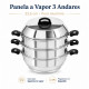 Panela a Vapor 3 Andares em Alumínio 23,5 cm com Tampa