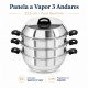 Panela a Vapor 3 Andares em Alumínio 23,5 cm com Tampa