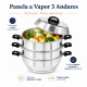 Panela a Vapor 3 Andares em Alumínio 23,5 cm com Tampa
