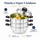 Panela a Vapor 3 Andares em Alumínio 23,5 cm com Tampa
