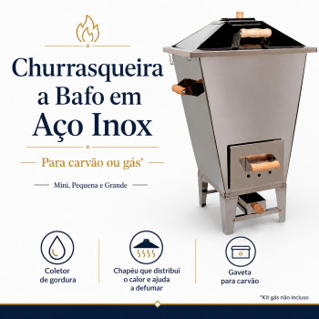 Churrasqueira a bafo inox 8 kg