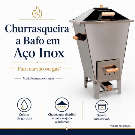 Churrasqueira a bafo inox 8 kg