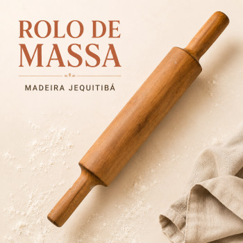Rolo de Massa em Madeira Jequitibá – 43 cm ou 48 cm
