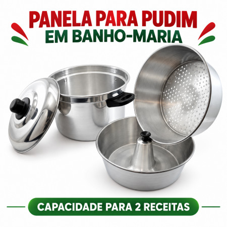 Forma de Pudim banho maria para 2 receitas