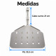 Pá de pizza inox quadrada vazada cabo curto