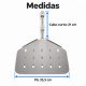 Pá de pizza inox quadrada vazada cabo curto