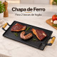 Chapa de ferro para 2 bocas de fogão