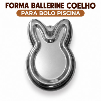 Forma Ballerine Coelho para Bolo Piscina em Alumínio – 2 Tamanhos